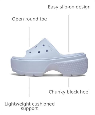 Crocs™ Stomp Wedge Slides for Men and Women – Thermoplastic Lining, Upper, and Footbed – Round Toe Design Dreamscape Men's 9, Women's 11 Medium in Kuwait