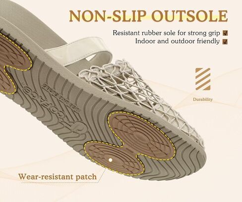COFACE Orthotic Sandals For Women With Plantar Fasciitis Arch Support Ladies Breathable Mesh Mules Closed Toe Slip-on Loafers Slides Summer Outfits Platform Heel Cushion Office Clogs, Beige US10 in Kuwait