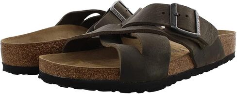 LUGANO OILED LEATHER SANDAL in Kuwait