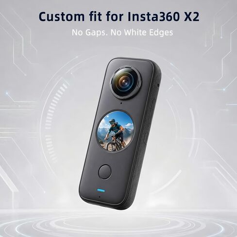Sticky Lens Guard Custom fit for Insta360 X2, 2-Pack Protective Cover Cap with Anti-Reflective Coating, High Transparency 95% Light Transmission, Scratch-Proof Shockproof Dustproof, Easy Installation in Kuwait