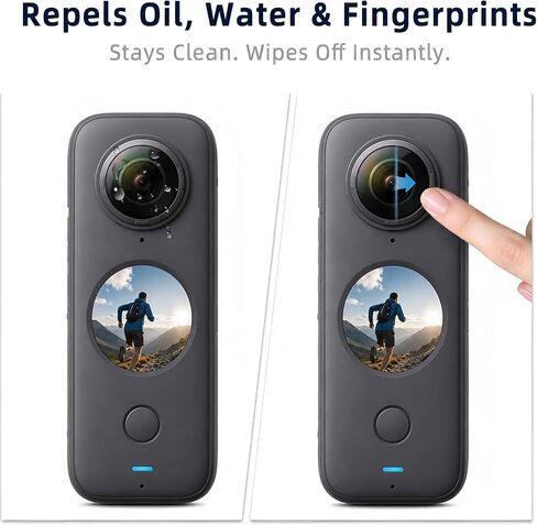 Sticky Lens Guard Custom fit for Insta360 X2, 2-Pack Protective Cover Cap with Anti-Reflective Coating, High Transparency 95% Light Transmission, Scratch-Proof Shockproof Dustproof, Easy Installation in Kuwait