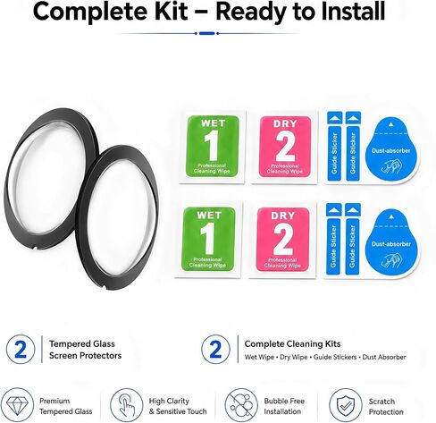 Sticky Lens Guard Custom fit for Insta360 X2, 2-Pack Protective Cover Cap with Anti-Reflective Coating, High Transparency 95% Light Transmission, Scratch-Proof Shockproof Dustproof, Easy Installation in Kuwait