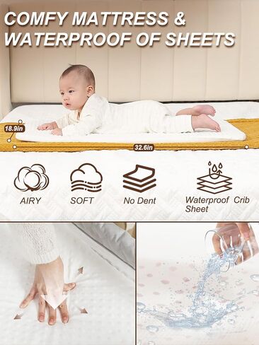 Baby Bassinet Bedside Sleeper - Height Adjustable Bassinet with Crib Sheet | Easy to Clean, Stable Bedside Crib with Wheels, Carry Bag and Comfy Mattress, Grey Bassinet for Infant/Newborn, MinoBub in Kuwait