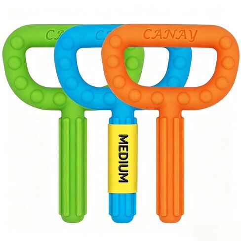 Xtra Tough Hand-Held Sensory Chew Toys for Autistic Children, Chew Sticks Alt. to Chew Necklaces for Sensory Kids, Oral Motor Stimulation, ADHD, SPD - for Moderate/Aggressive Chewers (3 Pack) in Kuwait