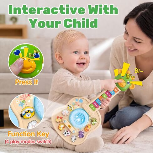 Musical Giraffe Guitar Baby Piano Toys for Toddlers 1-3 with Music & Light | Educational Toys 12-18 Months Interactive Music Instruments Learning Toys for 1 2 Year Old Boys Girls First Birthday Gifts in Kuwait