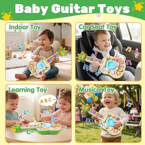 Musical Giraffe Guitar Baby Piano Toys for Toddlers 1-3 with Music & Light | Educational Toys 12-18 Months Interactive Music Instruments Learning Toys for 1 2 Year Old Boys Girls First Birthday Gifts in Kuwait