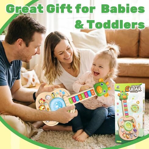 Musical Giraffe Guitar Baby Piano Toys for Toddlers 1-3 with Music & Light | Educational Toys 12-18 Months Interactive Music Instruments Learning Toys for 1 2 Year Old Boys Girls First Birthday Gifts in Kuwait