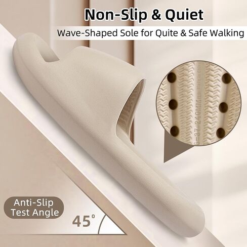 Women's Men's Cloud Pillow Slippers | Soft Cushion Non-Slip Shower House Slides Khaki Size 12-13/10.5-11 in Saudi Arabia