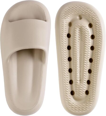 Women's Men's Cloud Pillow Slippers | Soft Cushion Non-Slip Shower House Slides Khaki Size 12-13/10.5-11 in Saudi Arabia