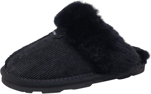 Bearpaw Loki Ii 2 - Women's Sheepskin Slippers Black Corduroy - 7 Medium in Kuwait