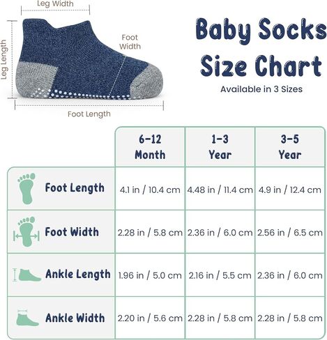 Organic Cotton Blend Ankle Toddler Socks 6M-12M-2t-3t-4t-5t Baby Gift | Oeko-Tex Certified, 6 Pair Ankle Socks, 12-18 Month Socks, Socks Toddler, Navy, Blue & Gray, Unisex Design, 1-3 Years in Kuwait