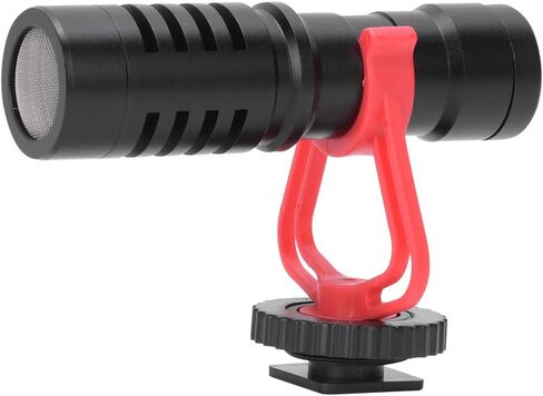 Condenser Cardioid Microphone, Professional Recording Interview Camera Mic with Detachable Anti Vibration Frame Windproof Cover for DSLR Camcorder Mobile Phone Live Streaming in Kuwait