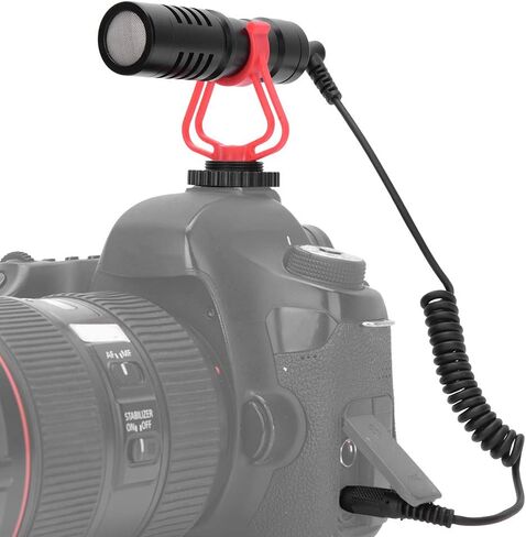 Condenser Cardioid Microphone, Professional Recording Interview Camera Mic with Detachable Anti Vibration Frame Windproof Cover for DSLR Camcorder Mobile Phone Live Streaming in Kuwait