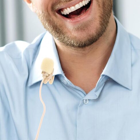 balacoo 2pcs Clip on Lavalier Microphone for Smartphones and Tablets, High Sensitivity Recording, Beige Cloth and Abs Material, Portable Lapel Microphone for Meeting and On-the-go in Kuwait