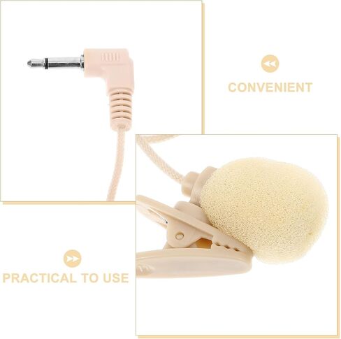 balacoo 2pcs Clip on Lavalier Microphone for Smartphones and Tablets, High Sensitivity Recording, Beige Cloth and Abs Material, Portable Lapel Microphone for Meeting and On-the-go in Kuwait