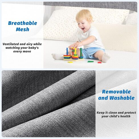 Bed Rails for Toddlers, with Headboard Rod -Height Adjustable Perfect Baby' Safety Bed Rails for Babys Bed Rails Guard (One Side 59.4"(L) ×28"(H)-Gary) in Kuwait