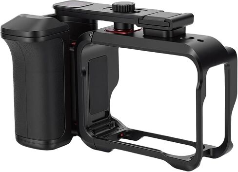 Aluminum Alloy Action Camera Cage Handle, Magnetic Shutter Button Adjustable Cold Shoe Mount with Dual Claw Locking System, for Ace 2 Action Camera in Kuwait