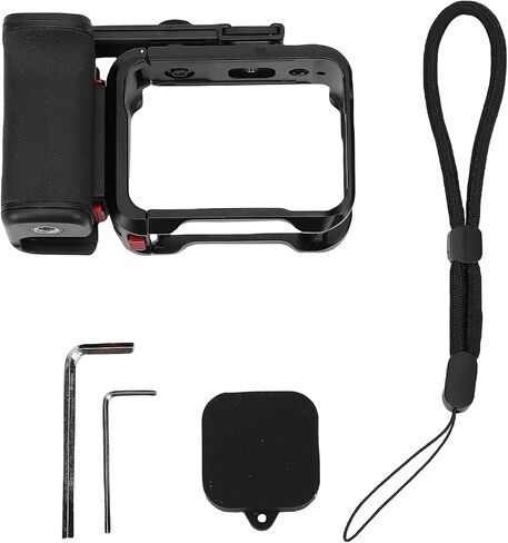 Aluminum Alloy Action Camera Cage Handle, Magnetic Shutter Button Adjustable Cold Shoe Mount with Dual Claw Locking System, for Ace 2 Action Camera in Kuwait