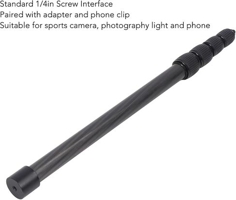 Focket Monopod, 40 to 155 Cm 5 Section Extension Camera Monopod, Handheld with 1/4 Inch Thread Carbon Fiber Tube for SLR Action Camera Tripod Stabilizer in Kuwait