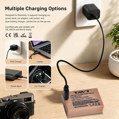 2Pcs LP-E12 USB-C Rechargerable Battery, LP E12 for Canon PowerShot SX70 HS, EOS M50, M50 Mark II, EOS M100, M200,100D, M, M2, M10, Rebel SL1, Kiss X7 in Kuwait