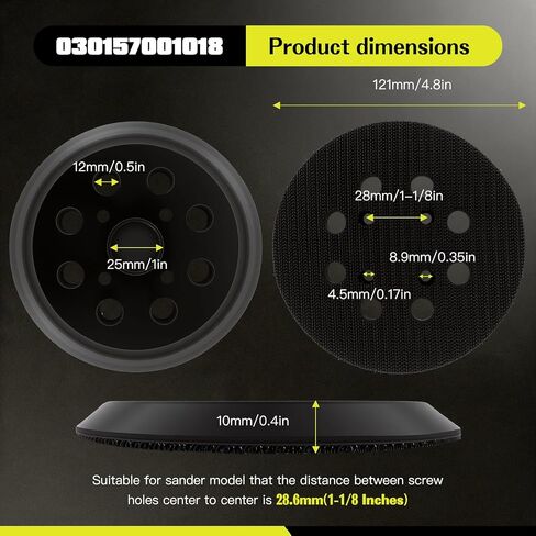 2 Pack 5" 8 Hole Hook & Loop Replacement Sander Pads Compatible with Ryobi RS290g 5" Random Orbit Sander in Kuwait