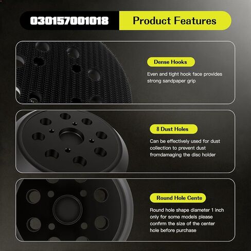 2 Pack 5" 8 Hole Hook & Loop Replacement Sander Pads Compatible with Ryobi RS290g 5" Random Orbit Sander in Kuwait