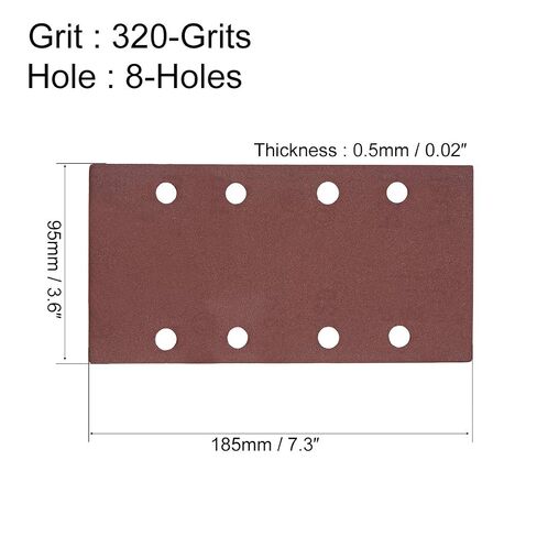 uxcell 320 Grit 1/3 Sanding Sheet Sander Sandpaper Hook and Loop Pads 8 Hole 15pcs in Kuwait