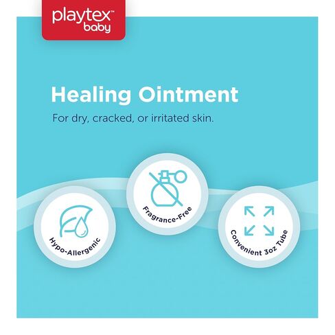 Playtex Baby Healing Ointment, 3 oz. Tube, 3-Pack, Dermatologist Tested, Fragrance Free, Hypoallergenic, Free of Dye, Parabens and Phthalates in Kuwait