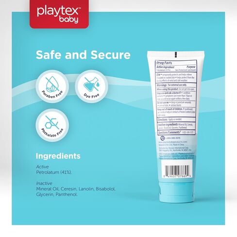 Playtex Baby Healing Ointment, 3 oz. Tube, 3-Pack, Dermatologist Tested, Fragrance Free, Hypoallergenic, Free of Dye, Parabens and Phthalates in Kuwait