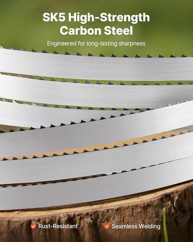 VEVOR Bandsaw Blade, 150 Inch Length, 4 TPI Band Saw Blade with 18 HRC Hardened Sharp Teeth, SK5 High-Strength Carbon Steel, 0.75 Inch Width, Replacement for Major Woodworking Band Saw Brands, 1 Pack in Kuwait