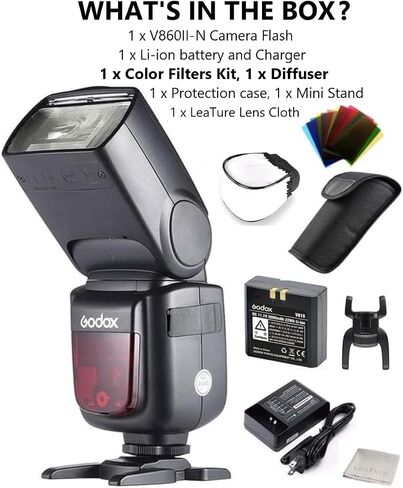 Godox Ving V860II-S 2.4G HSS 1/8000 TTL Li-on Battery V860II Camera Flash Speedlite for Sony A7 A7R A7S A7II A7RII A58 A99 A6000 A6300 Camera | GN60, HSS 1/8000s, 1.5s recycle,20-200mm Zoom, 2.4G Wireless Speedlite, 2000mAh battery, diffuser kit included in Saudi Arabia