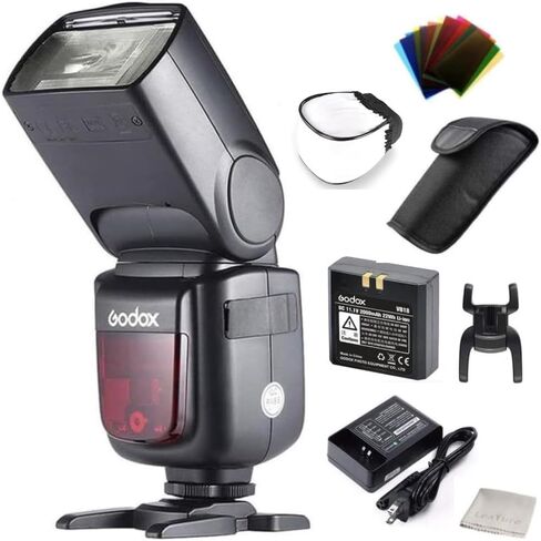 Godox Ving V860II-S 2.4G HSS 1/8000 TTL Li-on Battery V860II Camera Flash Speedlite for Sony A7 A7R A7S A7II A7RII A58 A99 A6000 A6300 Camera | GN60, HSS 1/8000s, 1.5s recycle,20-200mm Zoom, 2.4G Wireless Speedlite, 2000mAh battery, diffuser kit included in Saudi Arabia
