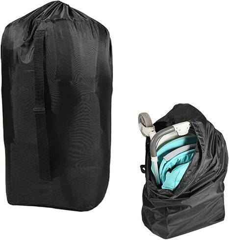 Stroller Travel Bag Waterproof for Airplane with Carry Strap Baby Stroller Cover for Airplane Perfect for Baby Travel Essentials (Black) in Kuwait