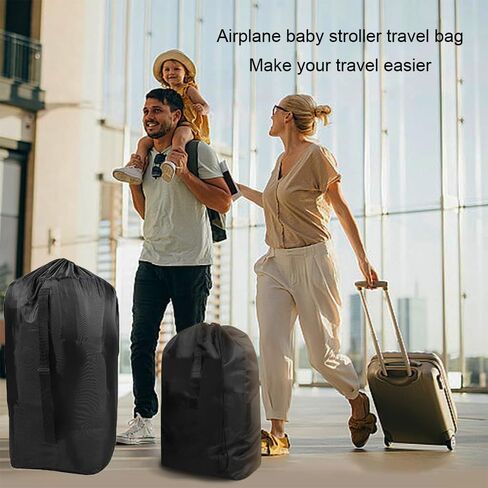 Stroller Travel Bag Waterproof for Airplane with Carry Strap Baby Stroller Cover for Airplane Perfect for Baby Travel Essentials (Black) in Kuwait