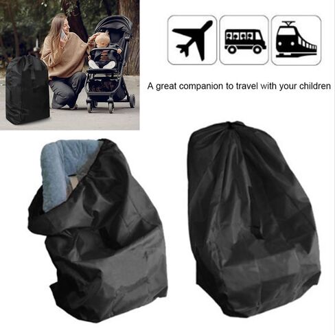 Stroller Travel Bag Waterproof for Airplane with Carry Strap Baby Stroller Cover for Airplane Perfect for Baby Travel Essentials (Black) in Kuwait