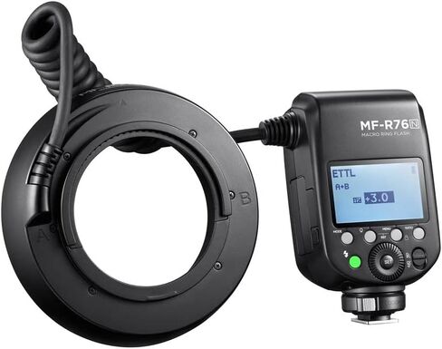 Flashpoint MF-R76 TTL Macro Ring Flash Compatible with Nikon Cameras, Dual Tube Macro Speedlight with Wireless Control in Kuwait