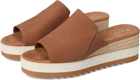 TOMS Women’s Diana Mule Wedge Sandal, Comfortable Slip-On with Cushioned Midsole & Wedge Heel for Day-to-Night Wear - Brown Sugar Leather - 8.5 in Kuwait