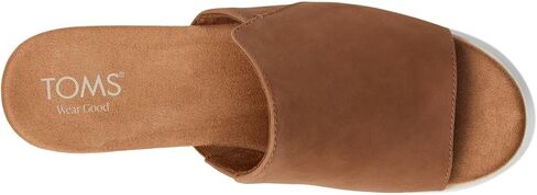 TOMS Women’s Diana Mule Wedge Sandal, Comfortable Slip-On with Cushioned Midsole & Wedge Heel for Day-to-Night Wear - Brown Sugar Leather - 8.5 in Kuwait