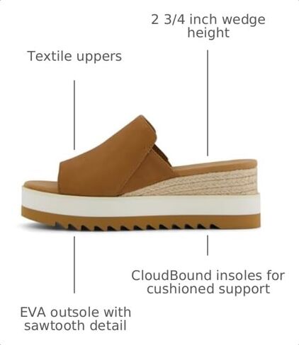 TOMS Women’s Diana Mule Wedge Sandal, Comfortable Slip-On with Cushioned Midsole & Wedge Heel for Day-to-Night Wear - Brown Sugar Leather - 8.5 in Kuwait