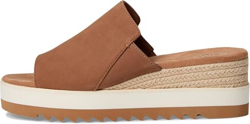 TOMS Women’s Diana Mule Wedge Sandal, Comfortable Slip-On with Cushioned Midsole & Wedge Heel for Day-to-Night Wear - Brown Sugar Leather - 8.5 in Kuwait