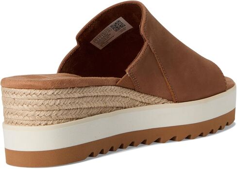 TOMS Women’s Diana Mule Wedge Sandal, Comfortable Slip-On with Cushioned Midsole & Wedge Heel for Day-to-Night Wear - Brown Sugar Leather - 8.5 in Kuwait