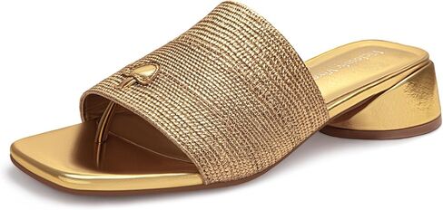 Women's Block Kitten Heels Slide Mule Sandals Square Open Toe Shoes in Kuwait