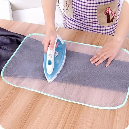 2pcs Heat Resistant Ironing Mesh Cloth for Garment Protection Reusable Iron Pressing Shield for Home Laundry Fabric Care(Random Color) in Kuwait