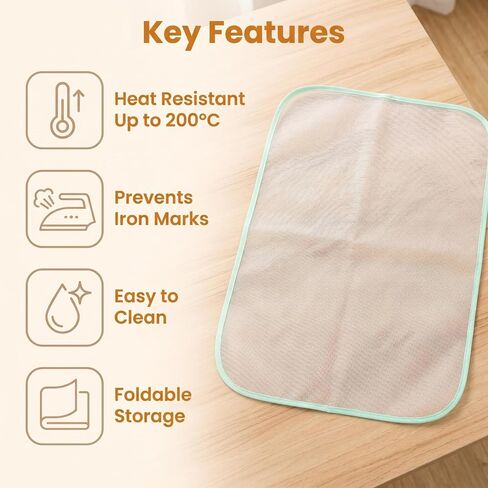 2pcs Heat Resistant Ironing Mesh Cloth for Garment Protection Reusable Iron Pressing Shield for Home Laundry Fabric Care(Random Color) in Kuwait