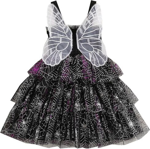 Toddler Baby Fairy Costumes Halloween Dress for Girls 6M-4T | Sleevelesss Tutu Tulle Dresses with Butterfly Wings Back Decor, Cosplay Party or Take Photo Wear, Breathable Fabric in Kuwait