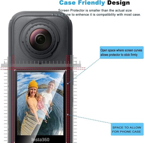 2 Pack Compatible with Insta360 X4 Air Screen Protector,Full Coverage 9H Tempered Glass LCD Display Film,HD Clear Scratch Resistant for Insta 360 X4 Air Accessories in Kuwait