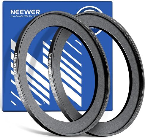 NEEWER 67-82mm Step Up Ring Adapter (2 Pack) with Cleaning Cloth, Ultra Slim Aluminum Alloy Lens Filter Adapter Ring for 67mm Camera Lens to Use 82mm Filter | Ultra Slim, Aluminum Alloy, Lens Filter Adapter Ring, for 67mm Camera Lens to Use 82mm Filter in Kuwait