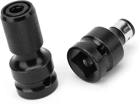 2Pcs 1/2 to 1/4 Hex Socket Adapter, Hex Drive Adapter, Bit Telescopic Ejector with Secure Clamping, Ideal for Electric Wrench in Kuwait