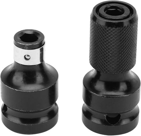 2Pcs 1/2 to 1/4 Hex Socket Adapter, Hex Drive Adapter, Bit Telescopic Ejector with Secure Clamping, Ideal for Electric Wrench in Kuwait