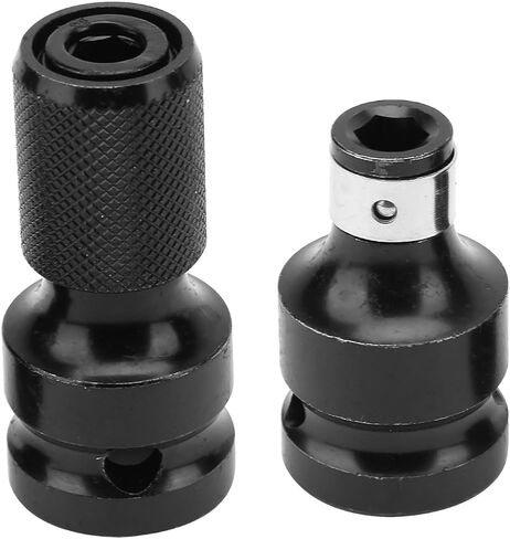 2Pcs 1/2 to 1/4 Hex Socket Adapter, Hex Drive Adapter, Bit Telescopic Ejector with Secure Clamping, Ideal for Electric Wrench in Kuwait